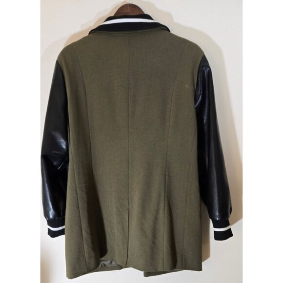 Avec Les Filles Miltary Styl Jacket Coat Blazer 1X 16 18 Trendy Faux Leather Slv - Picture 5 of 7